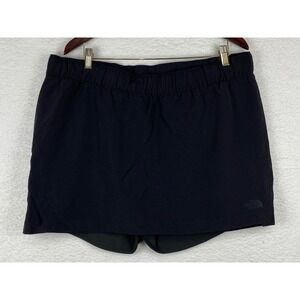 The North Face Womens XL Black Active Hiking Skort Elastic Waist Back Zip Pocket